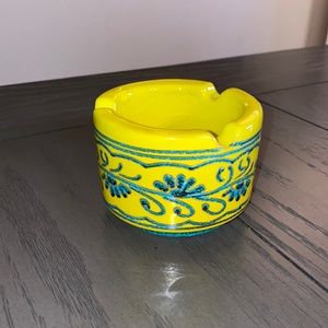 Vintage Bitossi yellow/blue ceramic ash tray